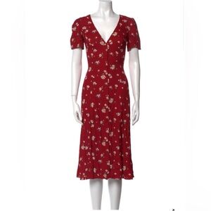 Reformation Red Floral Midi Dress